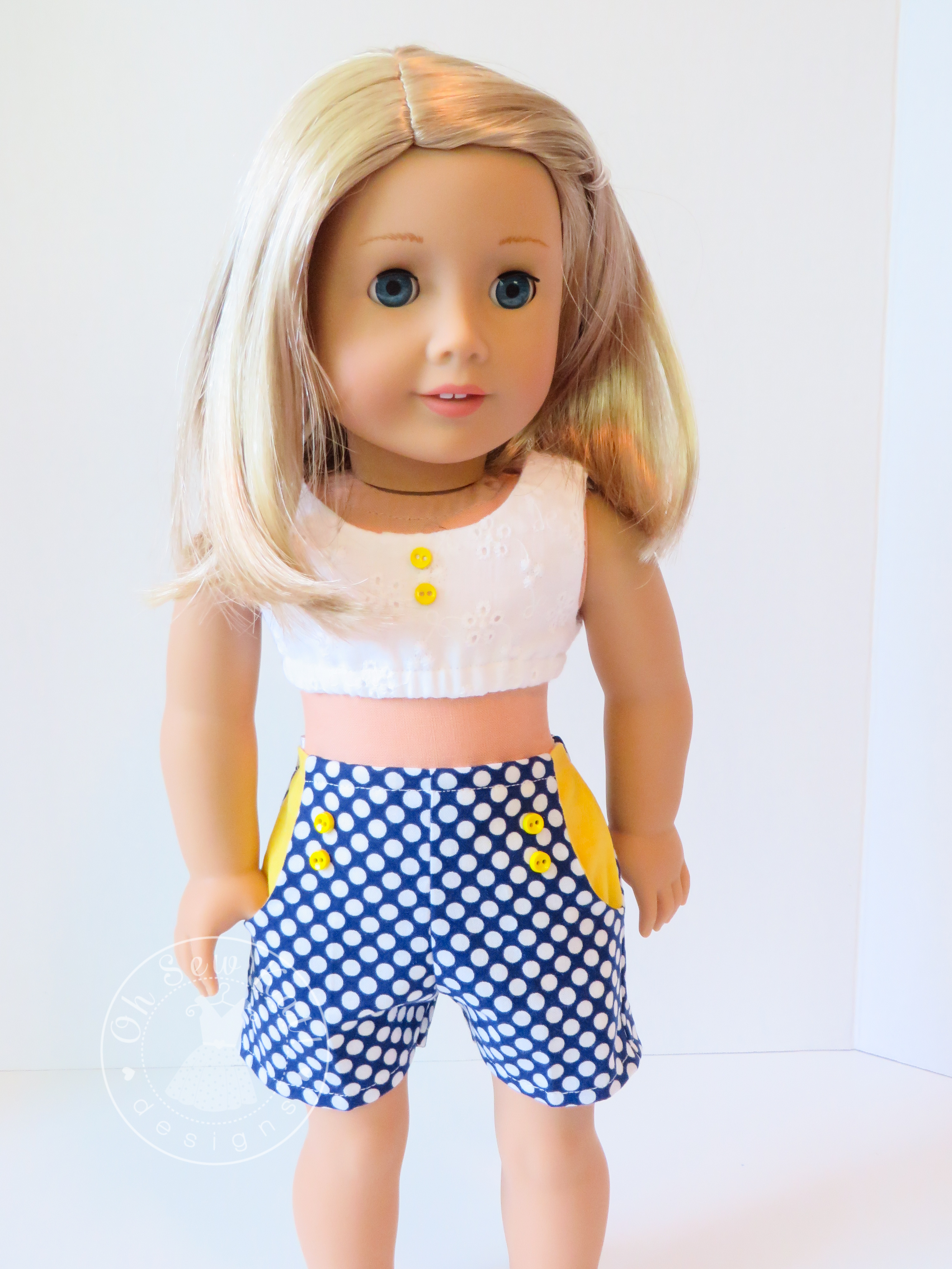 Oh Sew Kat Sandbox Shorts pattern for doll clothes
