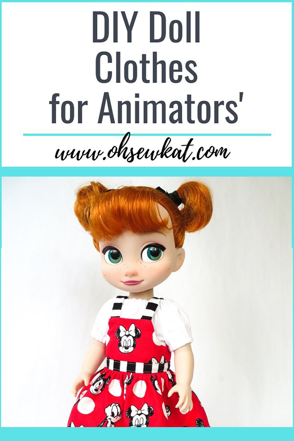 Make DIY doll clothes for princess animators dolls with easy to sew PDF Sugar n Spice pattern from OhSewkat! Make character dresses, princess dresses, and Halloween Costumes for your 16 inch doll. Print at home, sewing pattern tutorials for simple outifits and fashions.
