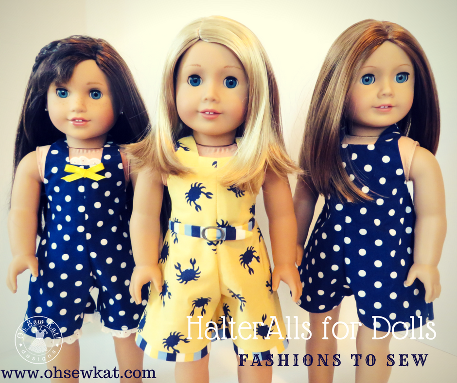 HalterAlls sewing pattern for 18 inch dolls like American Girl