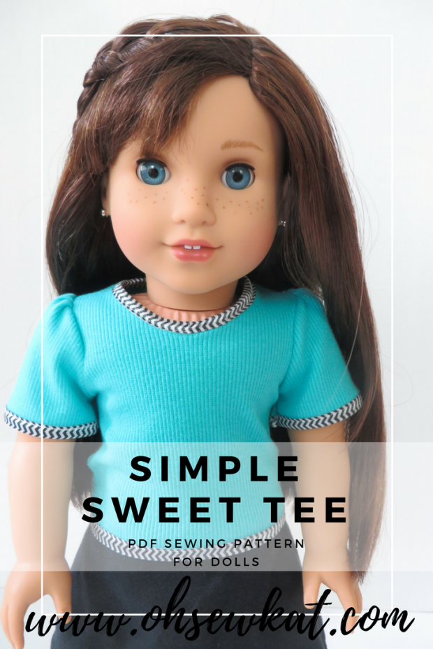 Simple tee shirt for dolls sewing pattern by oh sew kat