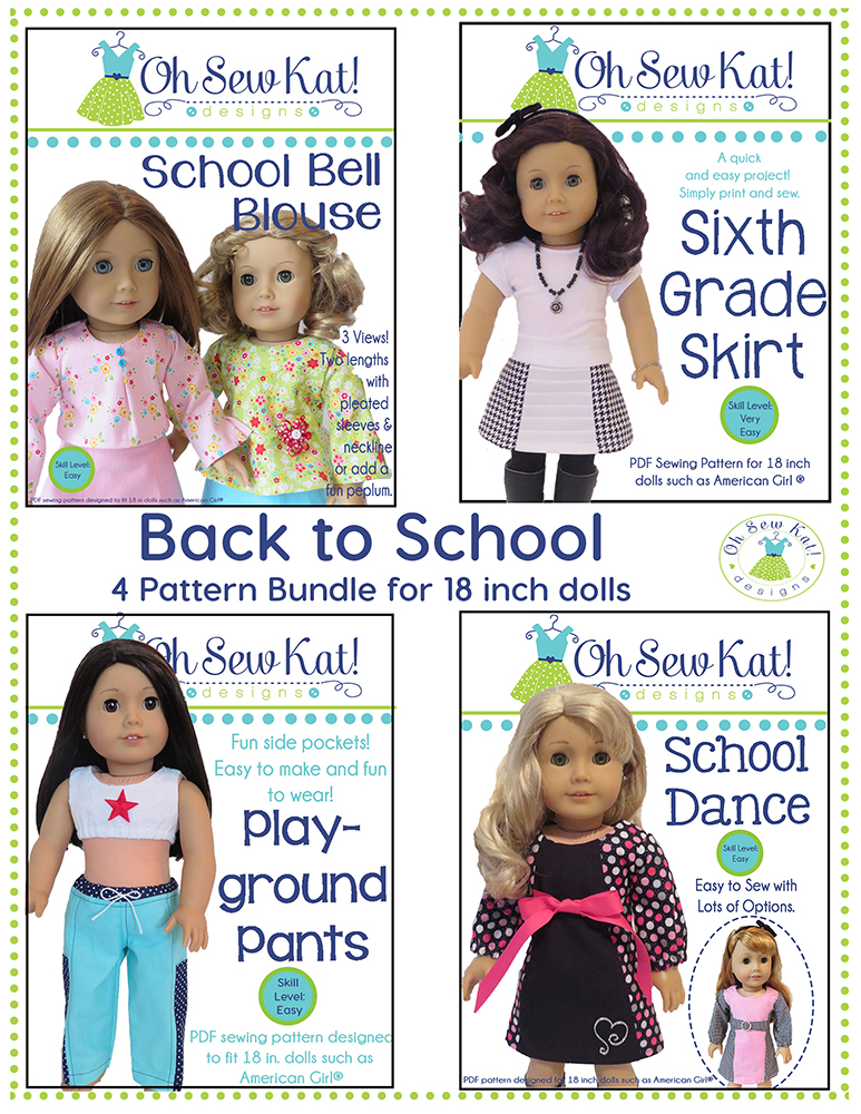 Doll Clothes Sewing Pattern bundle by OH Sew Kat