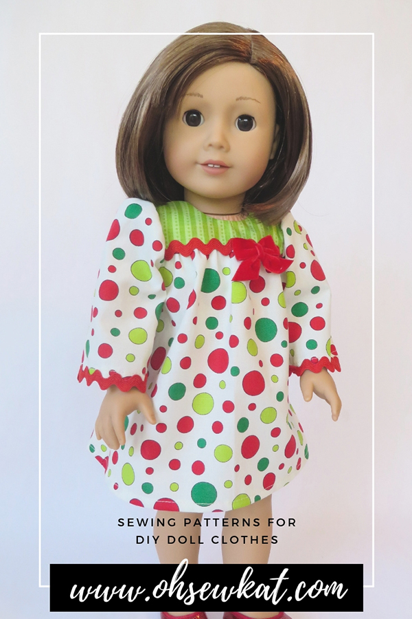 Easy sewing patterns to DIY doll clothes for 18 inch dolls like American Girl, Our Generation. #ohsewkat #bloomerbuddies #sewingpattern #18inchdolls