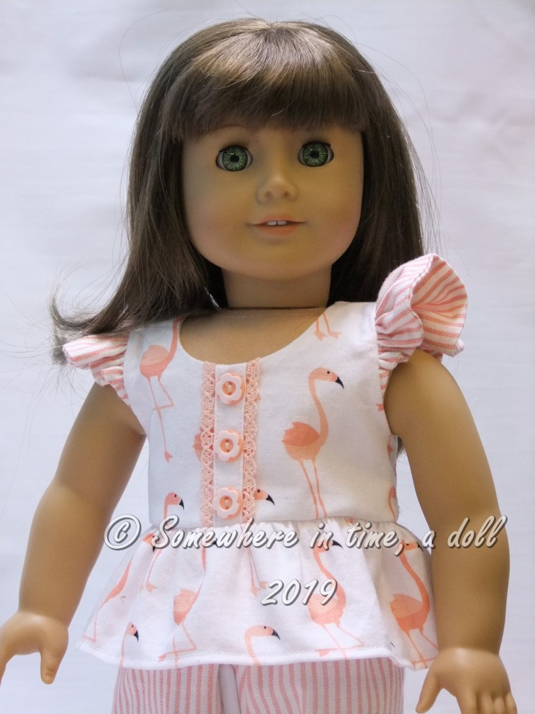 Flutter sleeve doll dress- make your own 18 inch doll clothes with easy sewing PDF patterns by Oh Sew Kat! Be a fashion designer~ #ohsewkat #dollclothes #sewingpattern