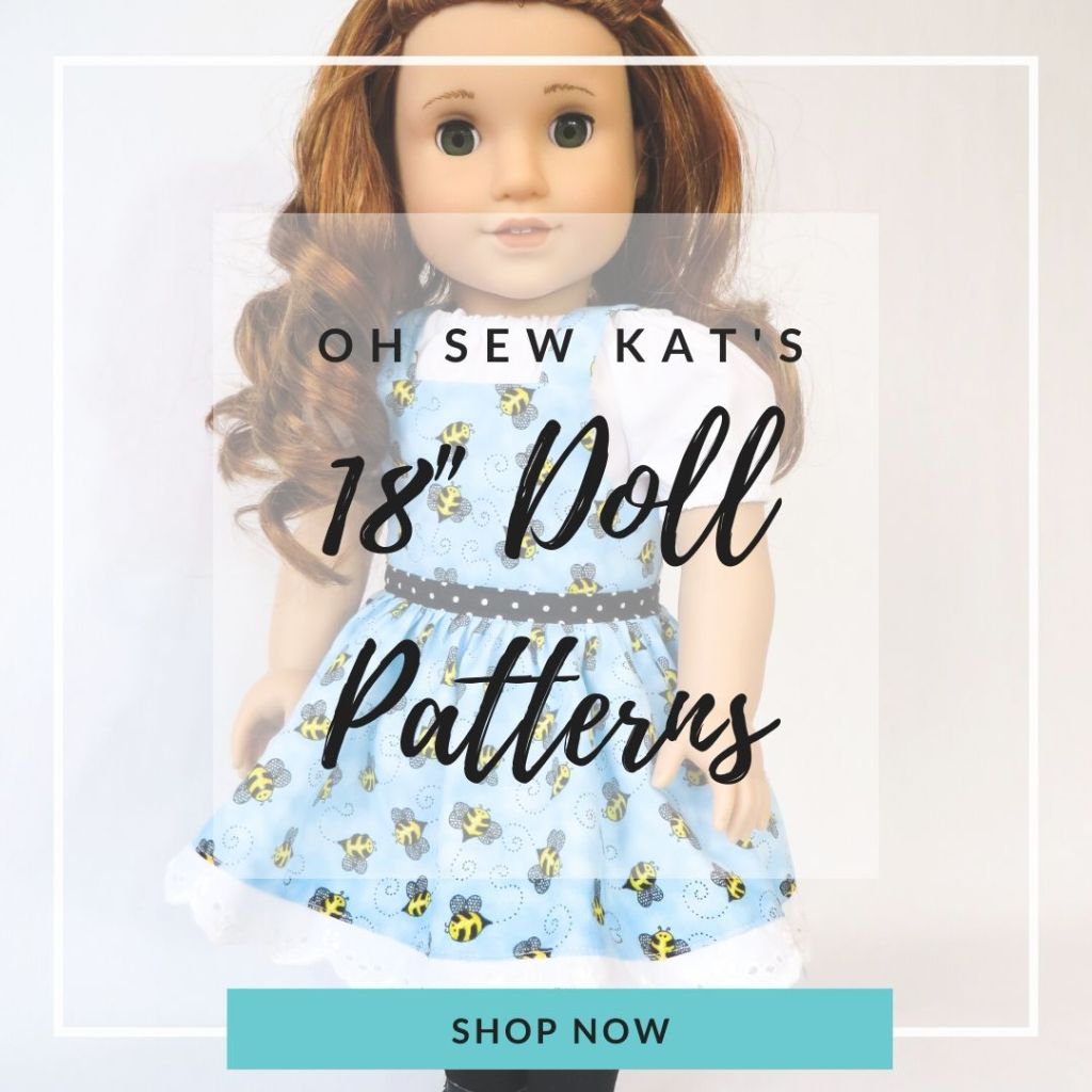 18 inch doll clothes sewing patterns to make modern doll clothes for 18 inch dolls like American Girl from Oh Sew Kat! Find over 20 sewing patterns in my Etsy Shop.