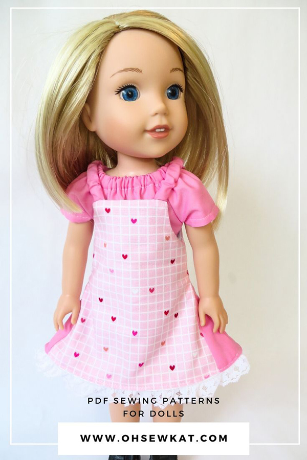 Make diy doll clothes for your 14.5 inch dolls like Wellie Wishers, Style Girls, and Glitter Girls. Easy to sew beginner level PDF doll clothes patterns are available in the Oh Sew Kat! etsy shop.
