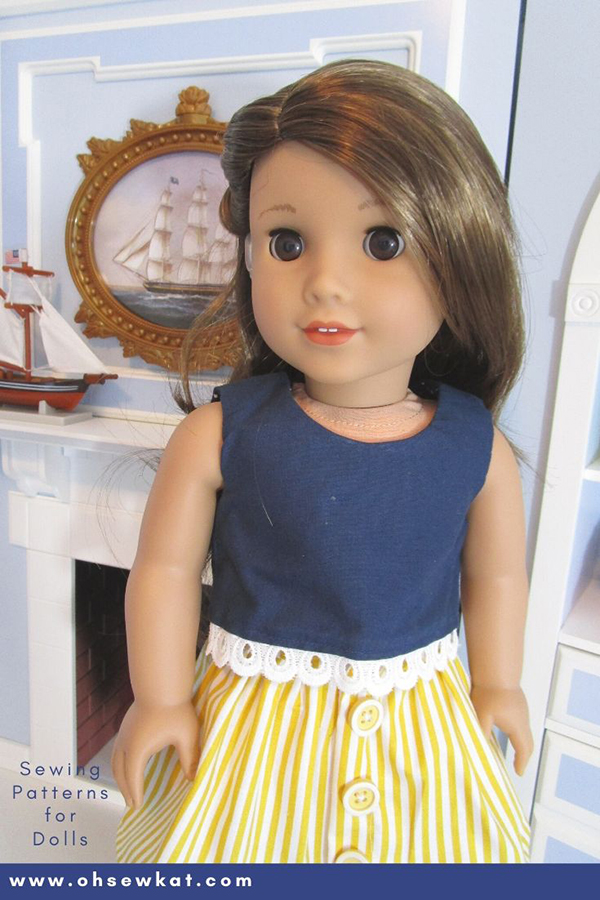 Use easy PDF sewing patterns from Oh Sew Kat to make your 18 inch dolls some quick and easy outfits. Great first time beginner sewing project, print your patterns at home. Find a full selection of easy patterns with full tutorials in the OhSewKat etsy shop.