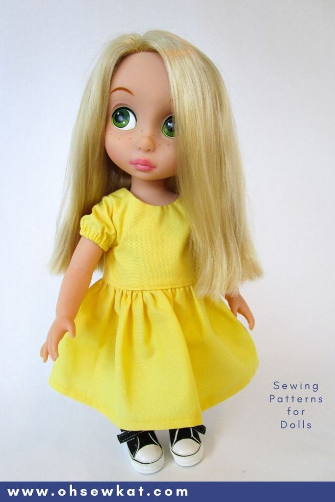 Make your own DIY doll clothes for 16 inch Disney Princess Animators' doll with easy to sew PDF sewing patterns from OhSewKat.