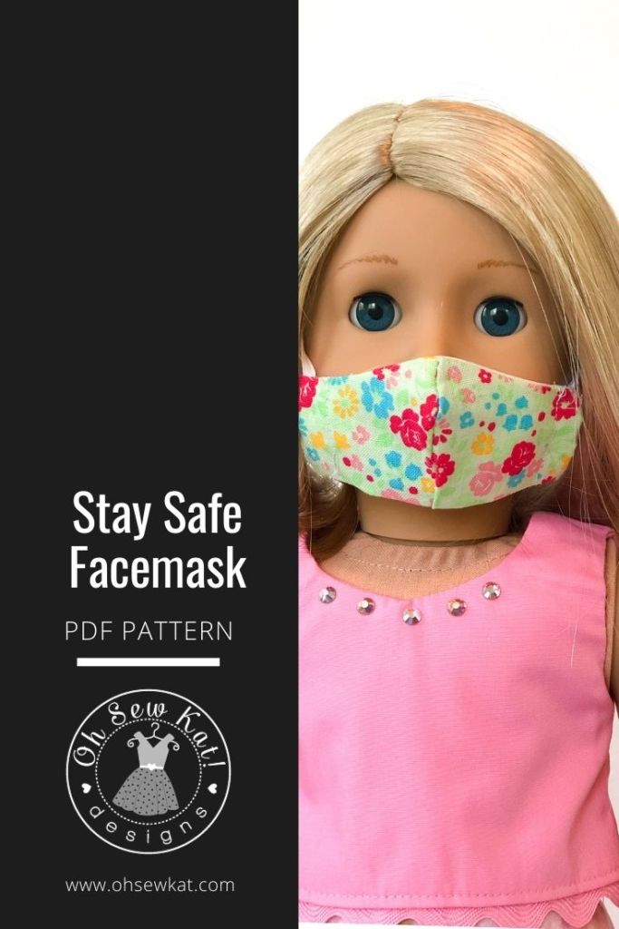 Let your 18 inch and other sized dolls and toys show your girl how to stay safe with this 3 page doll sized face mask tutorial.